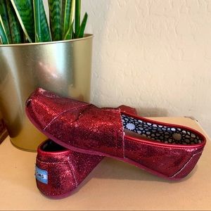 Tom’s Red Glitter Shoes